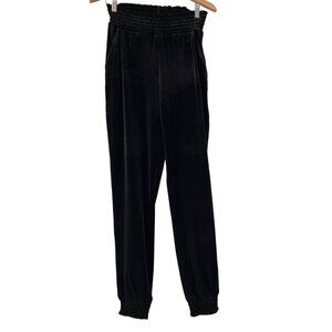 Commando Velvet Pull-On Jogger Pants Womens S Black Polyester Blend Smocked